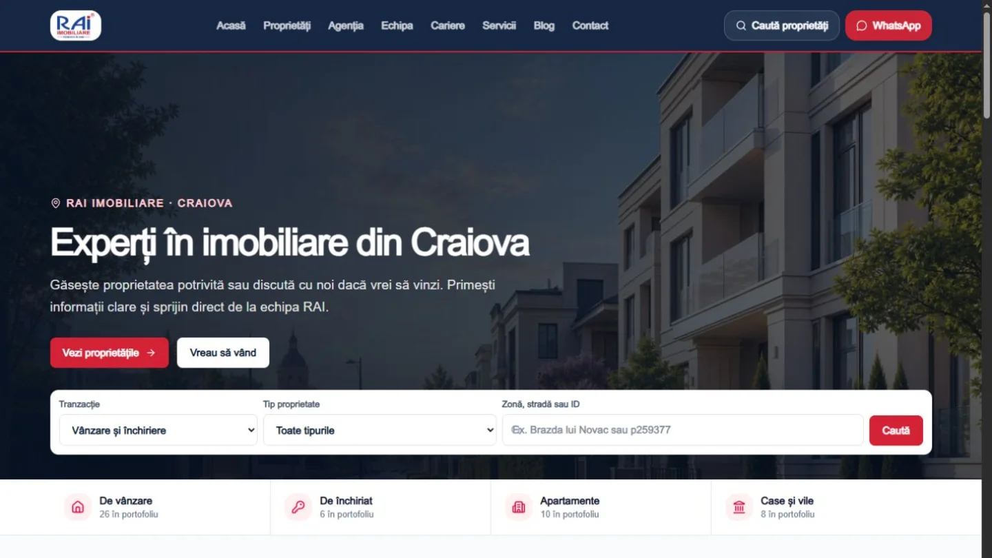 Site-ul RAI Imobiliare